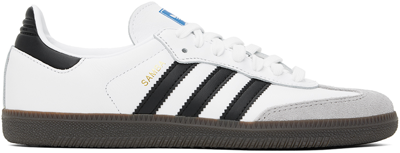 Shop Adidas Originals White & Black Samba Og Sneakers In Ftwr White / Core Bl