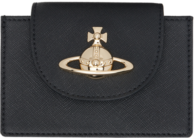 Shop Vivienne Westwood Black Flap Card Holder In N401 Black