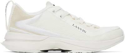 Shop Lanvin White L-i Mesh Sneakers In 0000 White/white