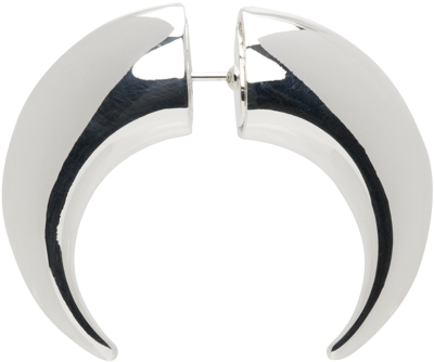 Shop Marine Serre Silver Single Moon Stud Earring In Mt10