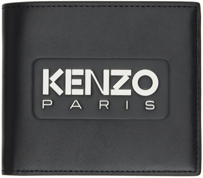 Shop Kenzo Black  Paris ' Emboss' Leather Wallet