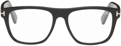Shop Tom Ford Black Square Glasses In 001 Shiny Black