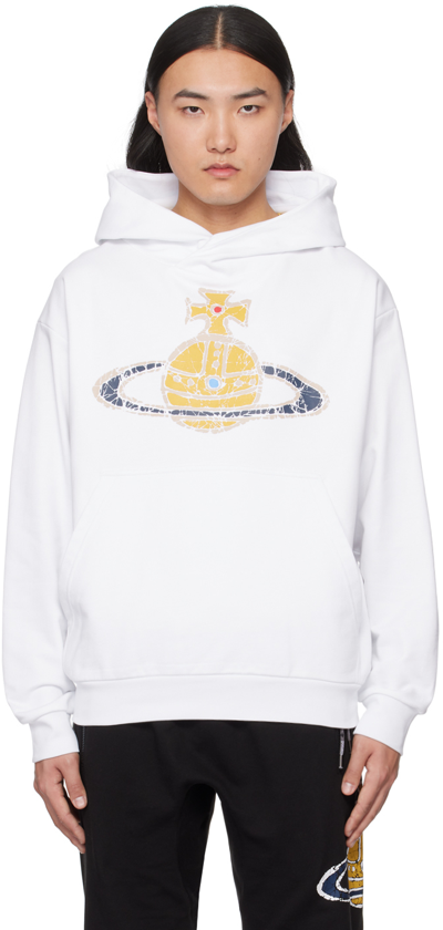 Shop Vivienne Westwood White Time Machine Hoodie In Ss24-a401