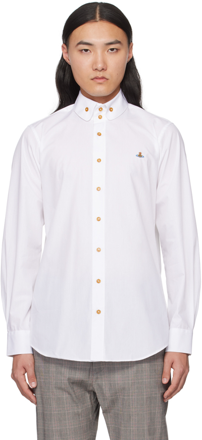 Shop Vivienne Westwood White 2 Button Krall Shirt In Aw22-a401