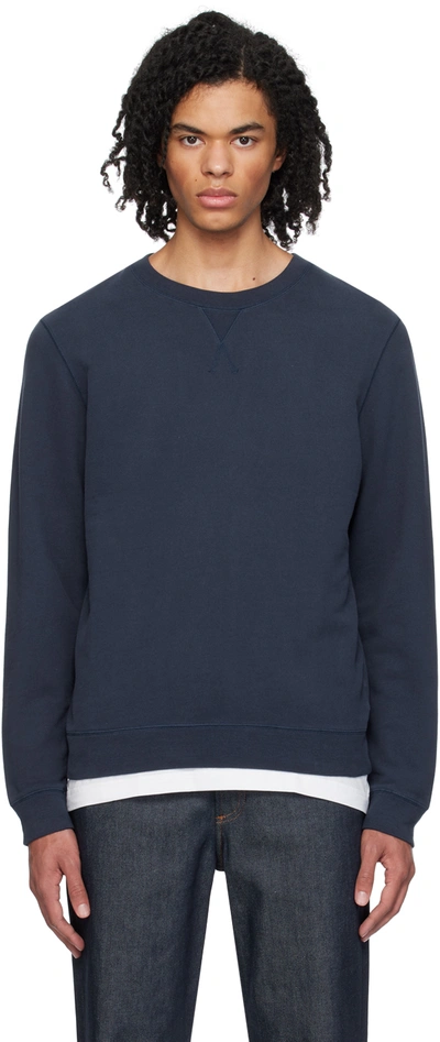 Sunspel Loopback Sweatshirt In Navy In Navy