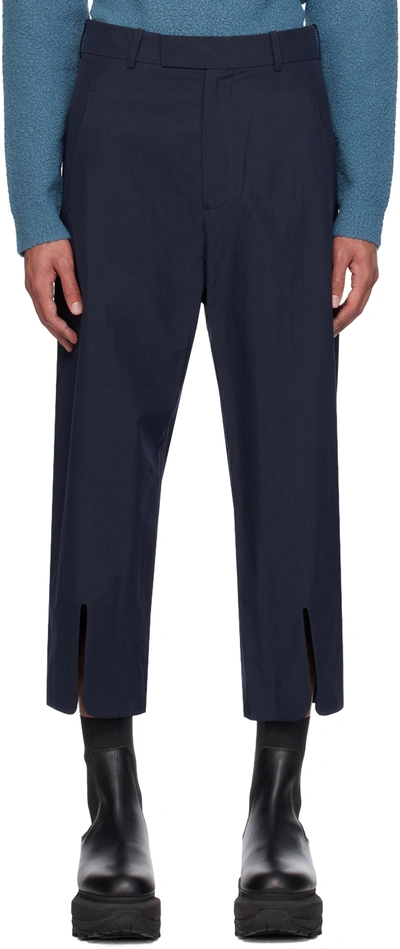 Shop Craig Green Navy Vented Cuff Trousers