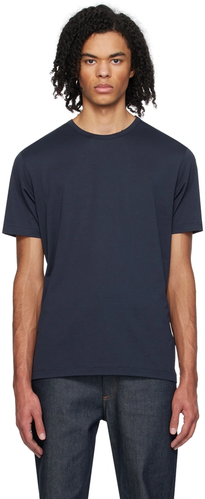 Shop Sunspel Navy Classic T-shirt