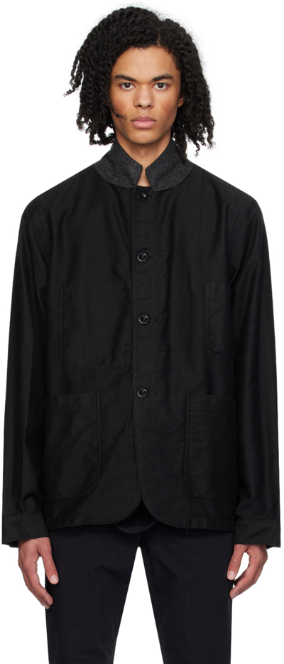 Shop Sacai Black Loose Thread Jacket In 001 Black