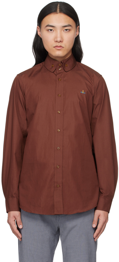 Shop Vivienne Westwood Brown 2 Button Krall Shirt In Ss24-d413