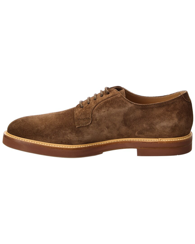Shop Tod's Tods Suede Oxford In Brown