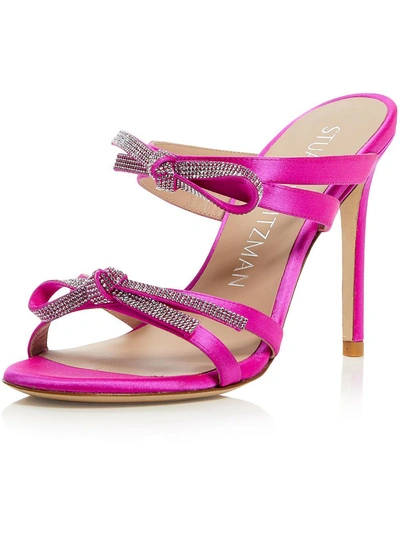 Shop Stuart Weitzman Bow 100 Womens Slip On Dressy Heels In Pink
