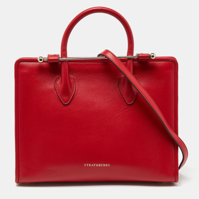 Pre-owned Strathberry Red Leather Midi Tote