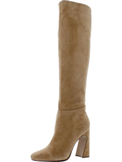 Shop Aqua Carie Womens Square Toe Leather Over-the-knee Boots In Beige