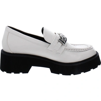 Shop Aqua Blake Womens Patent Flats Loafers In White