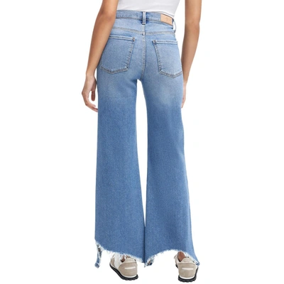 Shop 7 For All Mankind Womens Denim Light Wash Wide Leg Jeans In Blue
