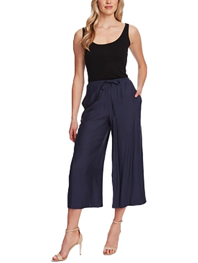 Shop Vince Camuto Mosaic Seas Womens Cropped High Rise Wide Leg Pants In Blue