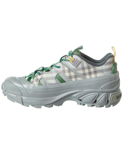 Shop Burberry Check Sneaker In Grey