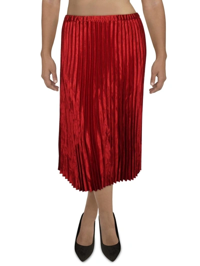 Shop Anne Klein Womens Pleated Pull On Midi Skirt In Multi