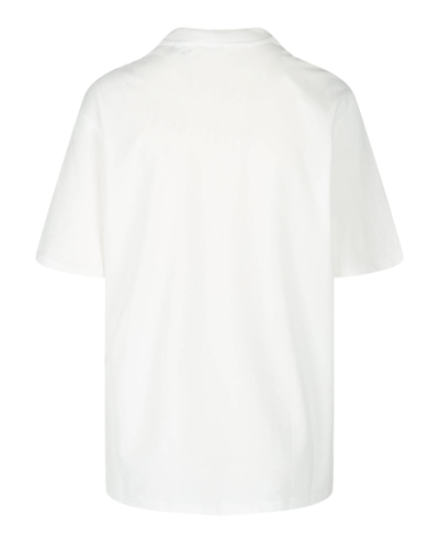 Shop Burberry Cotton Blend T-shirt In White