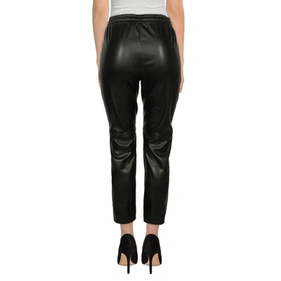 Shop Proenza Schouler Womens Faux Leather Seamed Straight Leg Pants In Black