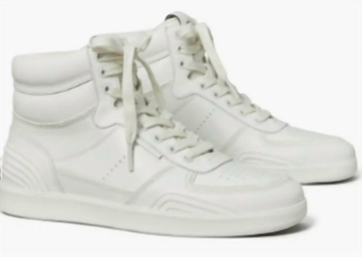 Shop Tory Burch Women's Clover Court High Purity Bianco High Top Sneakers In White