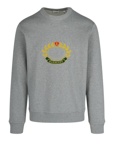 Shop Burberry Oak Leaf Crest Sweater In Grey