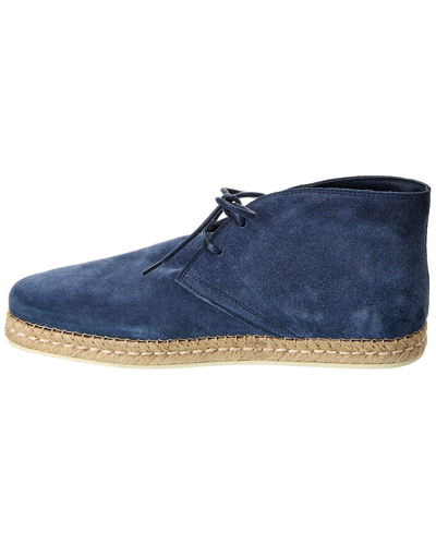 Tod's Suede Bootie In Blue