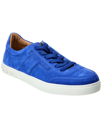 Shop Tod's Suede Sneaker In Blue