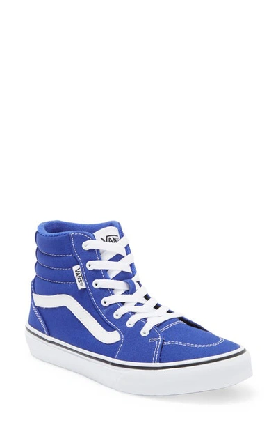 Shop Vans Kids' Filmore High Top Sneaker In Canvas Royal Blue/ White