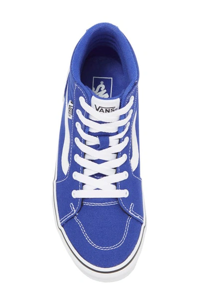 Shop Vans Kids' Filmore High Top Sneaker In Canvas Royal Blue/ White