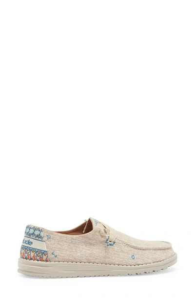 Hey Dude Wendy Flora Boat Shoe In Sunflower Beige