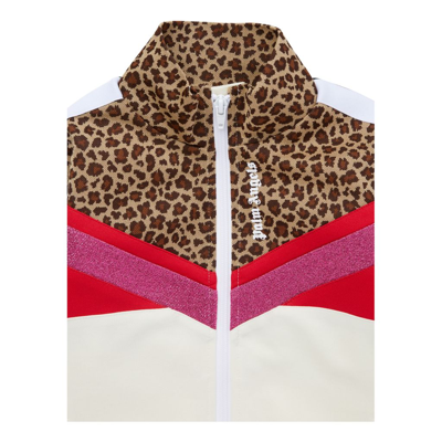 Shop Palm Angels White & Leopard Print Jacket