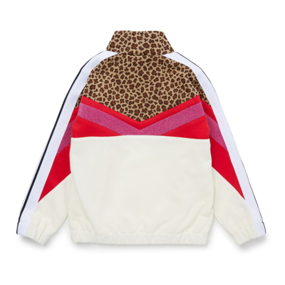Shop Palm Angels White & Leopard Print Jacket