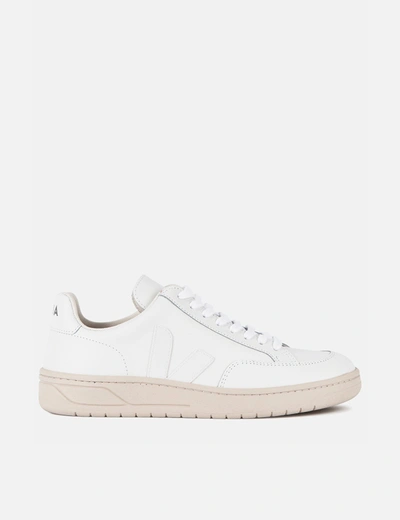 Shop Veja V-12 Leather Trainers In White