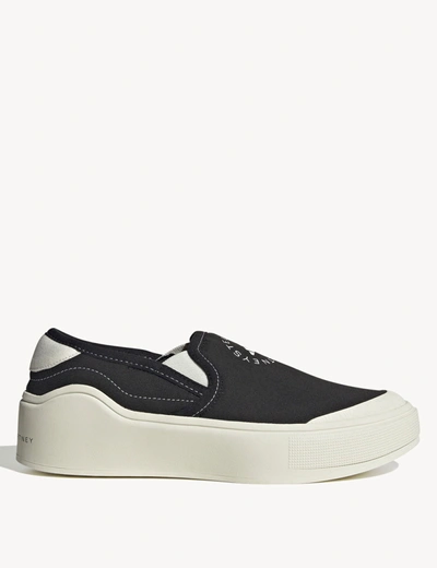 Shop Adidas By Stella Mccartney Court Slip-on Shoes In Black