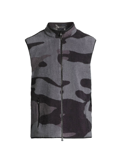 Shop Greyson Men's Mississauga Camouflage Fleece Vest In Dark Grey Camo
