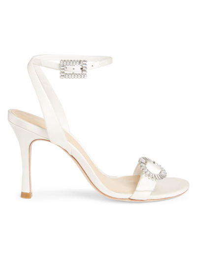 Shop Saks Fifth Avenue Women's Satin 90mm Sandals In White