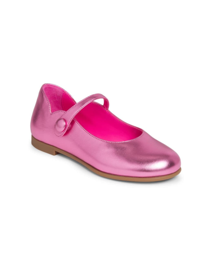 Shop Christian Louboutin Little Girl's & Girl's Melodie Chick Metallic Flats In Glam