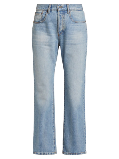 Shop Victoria Beckham Women's Victoria '90s Straight-leg Jeans In Mid Blue Wash
