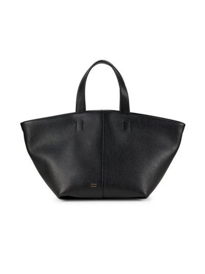 Shop Mansur Gavriel Women's Tulipano Leather Bag In Black