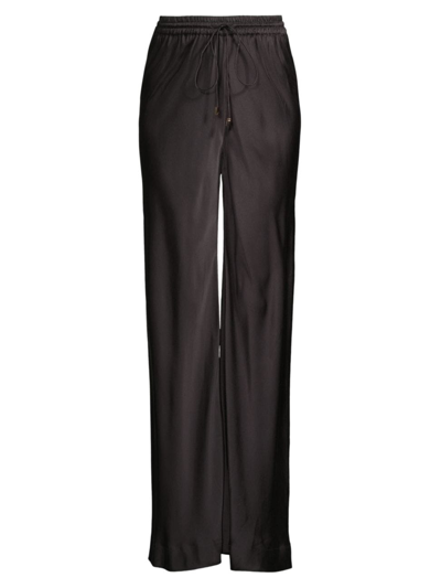 Shop Ginger & Smart Women's Nonchalance Wide-leg Silk Pants In Black Coffee