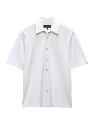 Shop Rag & Bone Men's Ds-w-ss-knit Cupro Dalton Shirt-ivory