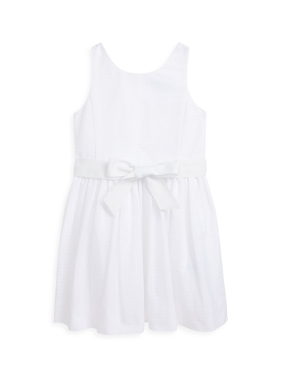 Shop Polo Ralph Lauren Little Girl's & Girl's Cotton A-line Dress In White