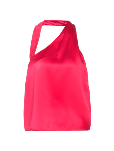 Shop The Sei Women's Satin Silk Strap One-shoulder Top In Peony