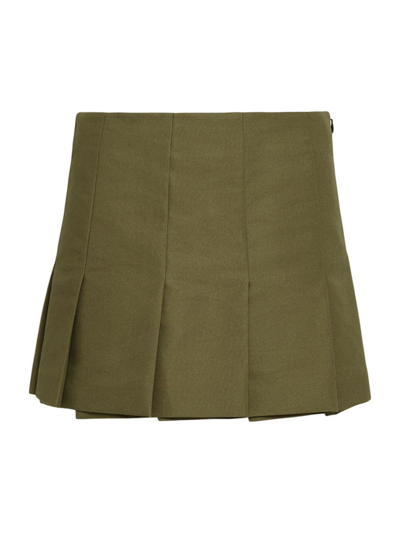 Shop Prada Women's Technical Canvas Miniskirt In Green