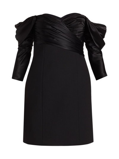 Shop Cinq À Sept Women's Sibyl Off-the-shoulder Minidress In Black