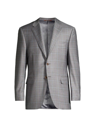 Shop Canali Men's Siena Plaid Wool Sportcoat In Grey