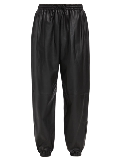Shop Wardrobe.nyc Women's Leather Utility Jogger Pants In Black