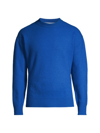 Shop Jil Sander Men's Wool Crewneck Sweater In Space Blue