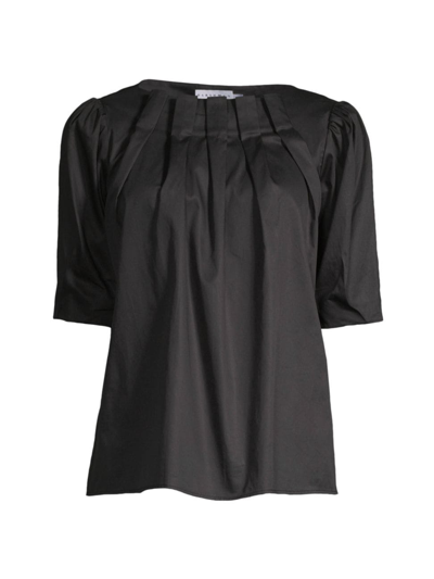 Shop Harshman Women's Zaylee Pleated Blouse In Black